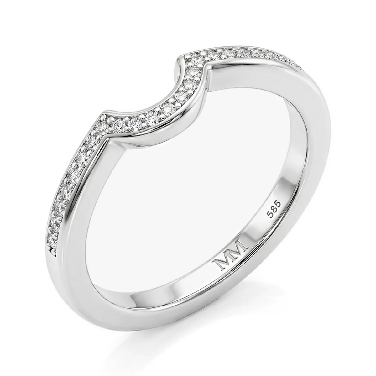 Vespera - Moissanit Brautset Mit Pavé-Akzenten Und Split-Shank