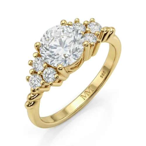 Astral - Moissanit Verlobungsring Mit Seitensteinen