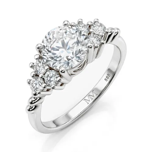 Astral - Moissanite Engagement Ring with Side Stones