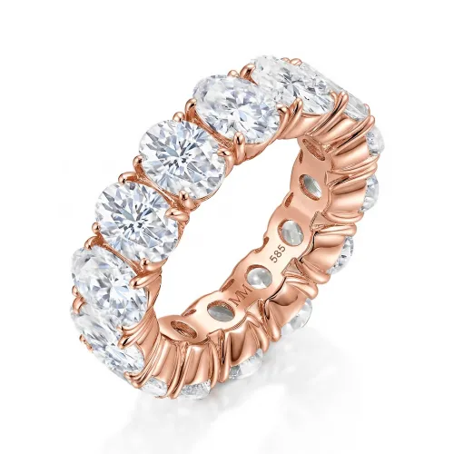 Daphne - Ovaler Moissanit Voll-Eternity Ring