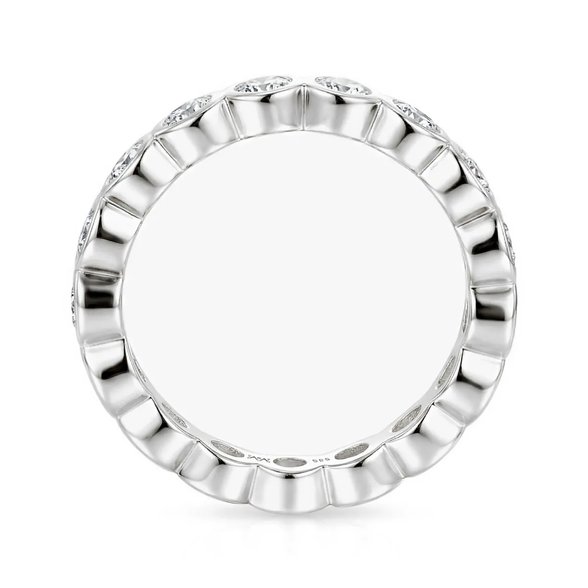 Orbella - Bezel-Set Moissanit Eternity Ring