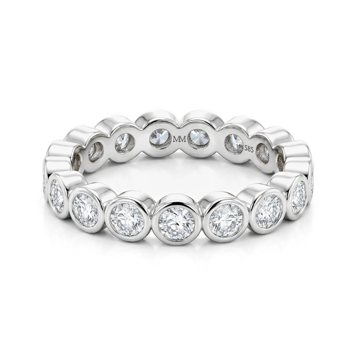 Orbella - Bezel-Set Moissanit Eternity Ring