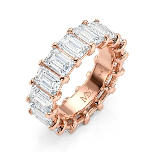 Eterna - Smaragdschliff Moissanit Eternity Ring