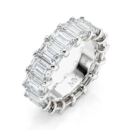 Eterna - Smaragdschliff Moissanit Eternity Ring