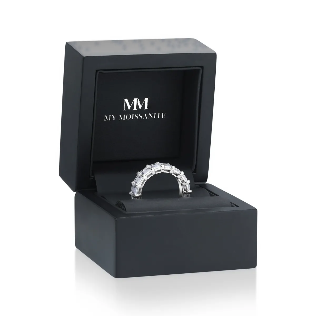 Eterna - Smaragdschliff Moissanit Eternity Ring