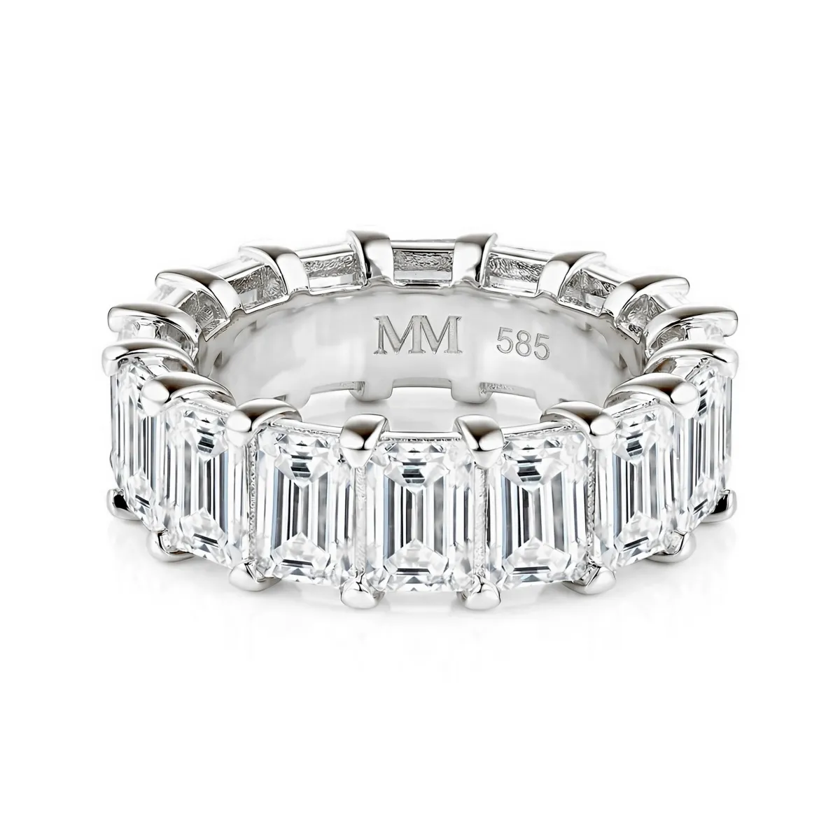 Eterna - Smaragdschliff Moissanit Eternity Ring