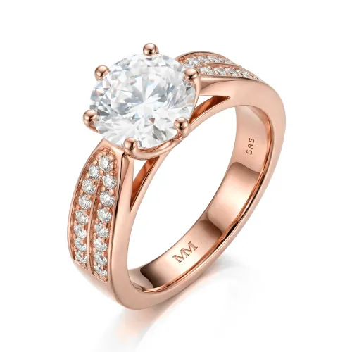 Sylphie – Moissanit Verlobungsring mit doppelseitigen Steinen