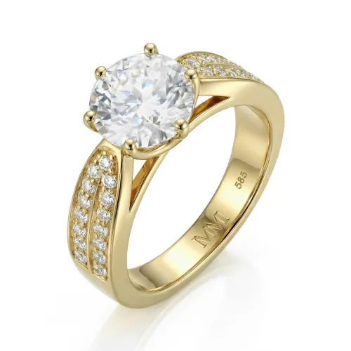 Sylphie – Moissanit Verlobungsring mit doppelseitigen Steinen