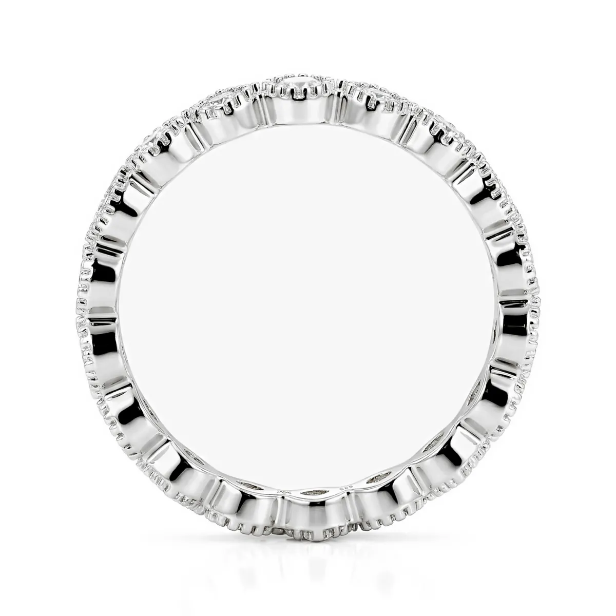 Verona - Quadratischer und Runder Moissanit Eternity Ring mit Milgrain-Details