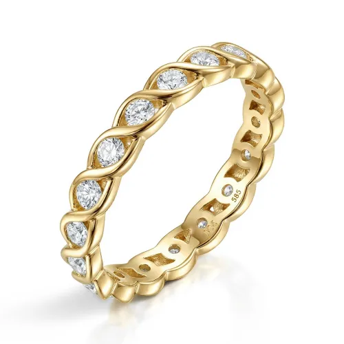 Celestine - Verzwungener Moissanite Eternity Ring in Zargenfassung