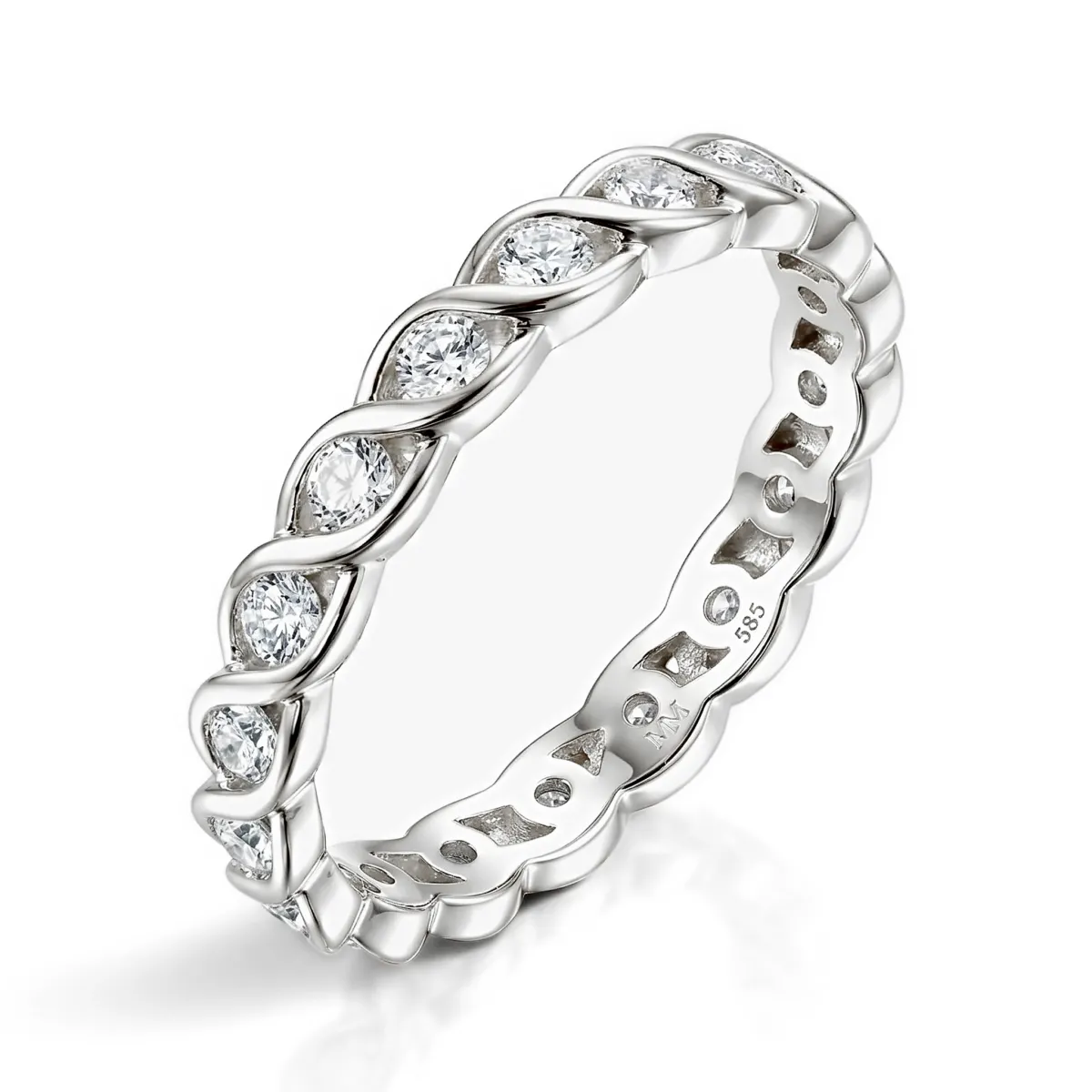 Celestine - Verzwungener Moissanite Eternity Ring in Zargenfassung