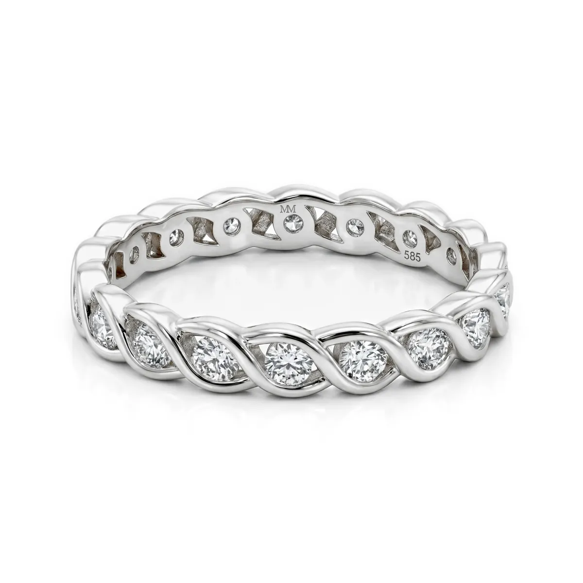 Celestine - Verzwungener Moissanite Eternity Ring in Zargenfassung