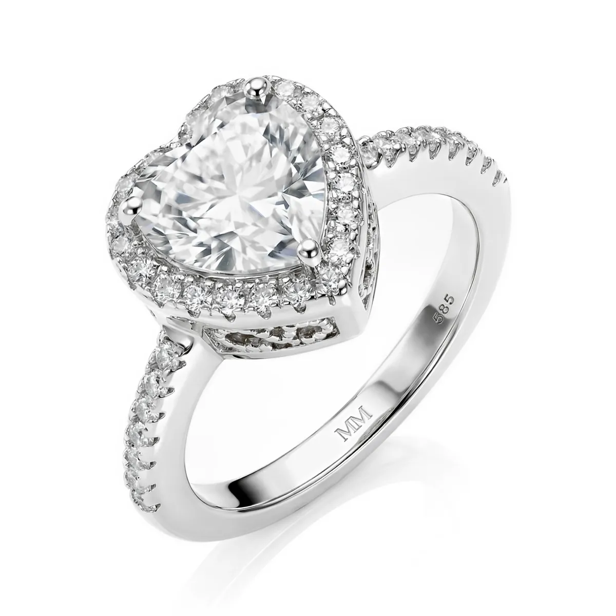 Amora - Heart Solitaire Moissanite Ring