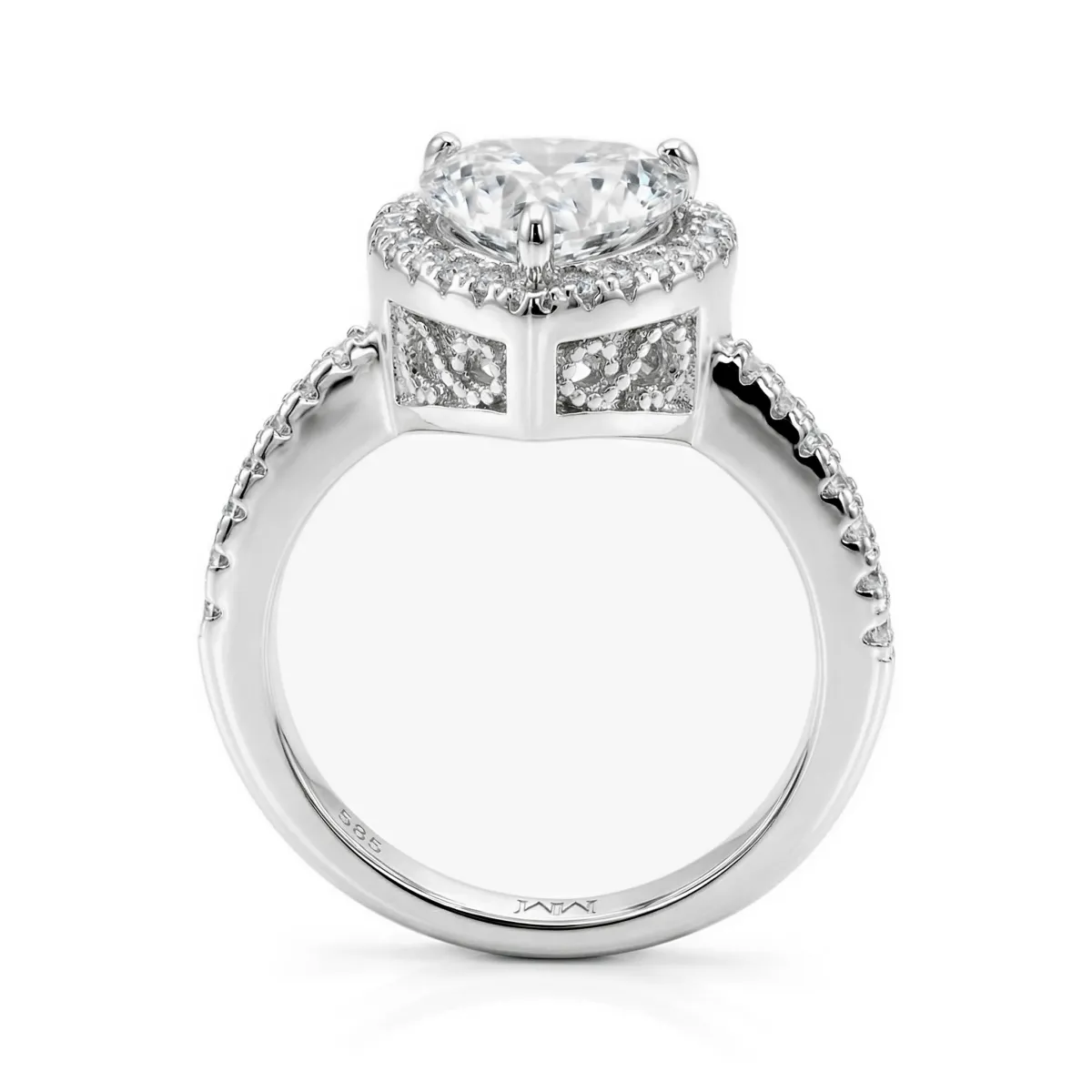 Amora - Heart Solitaire Moissanite Ring