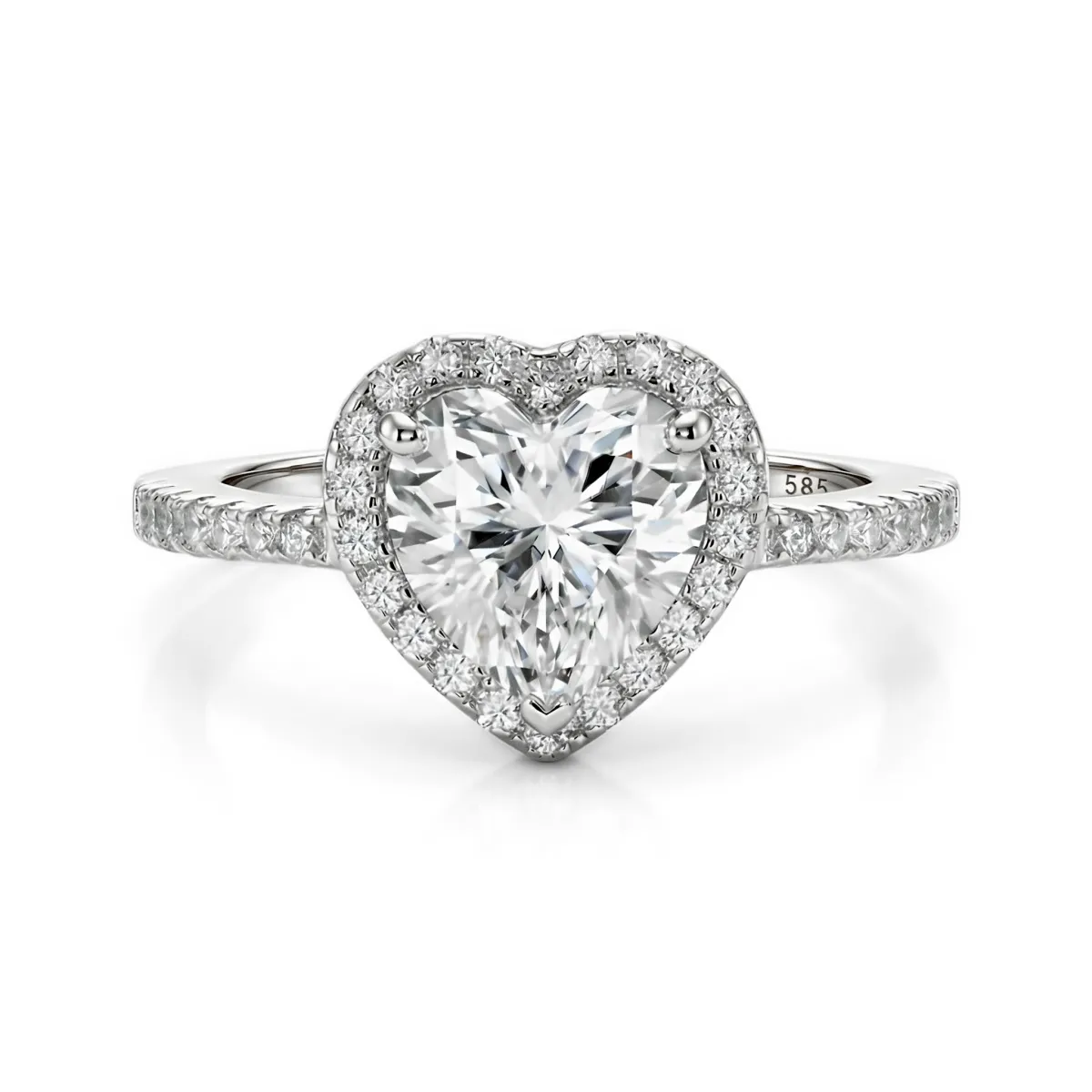 Amora - Heart Solitaire Moissanite Ring