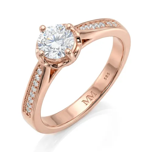 Celeste - Moissanit-Verlobungsring Mit Pavé-Seitensteinen