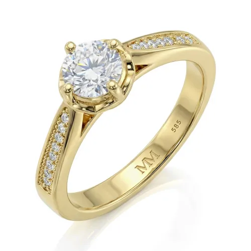 Celeste - Moissanit-Verlobungsring Mit Pavé-Seitensteinen