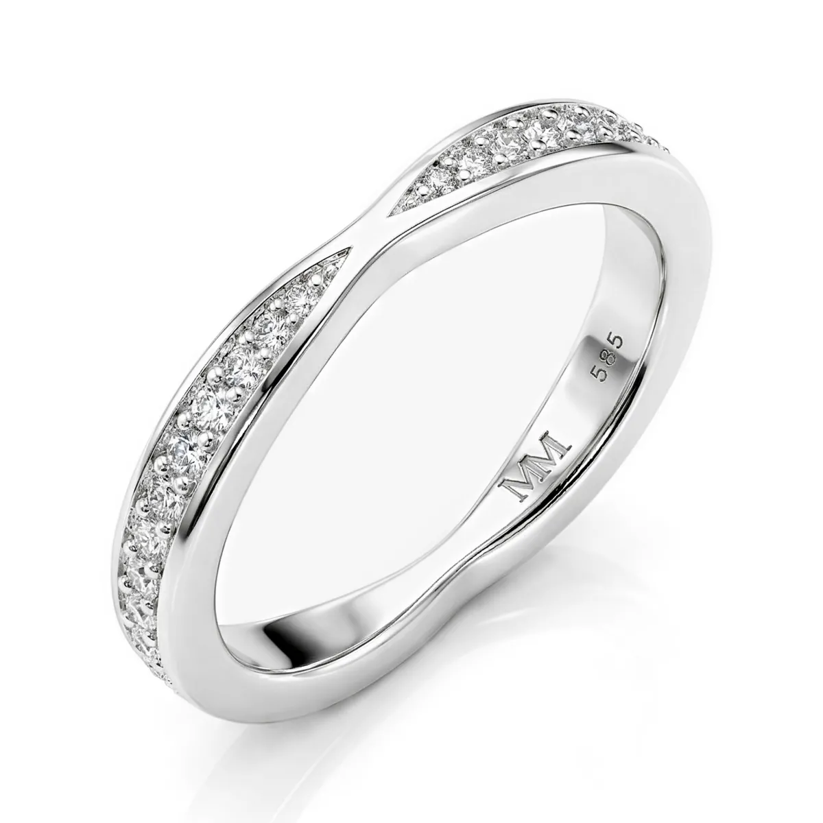 Aria - Gebogene Moissanit-Eternity-Ring Mit Pavé-Fassung