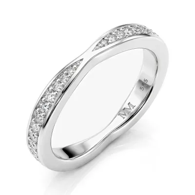 Aria - Gebogene Moissanit-Eternity-Ring Mit Pavé-Fassung
