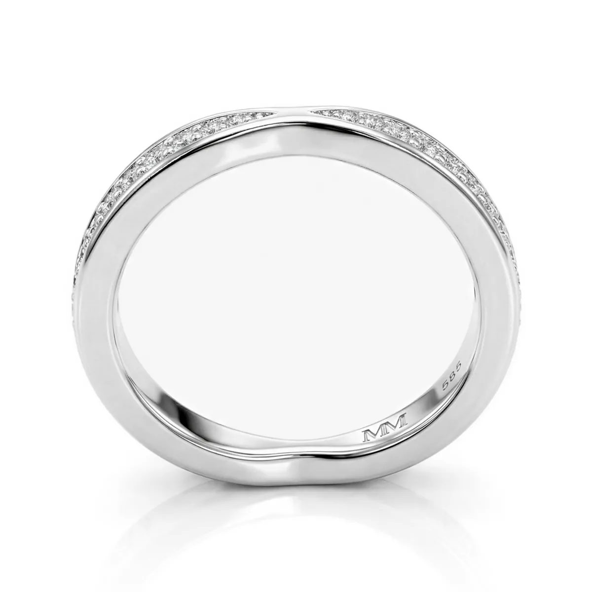 Aria - Gebogene Moissanit-Eternity-Ring Mit Pavé-Fassung
