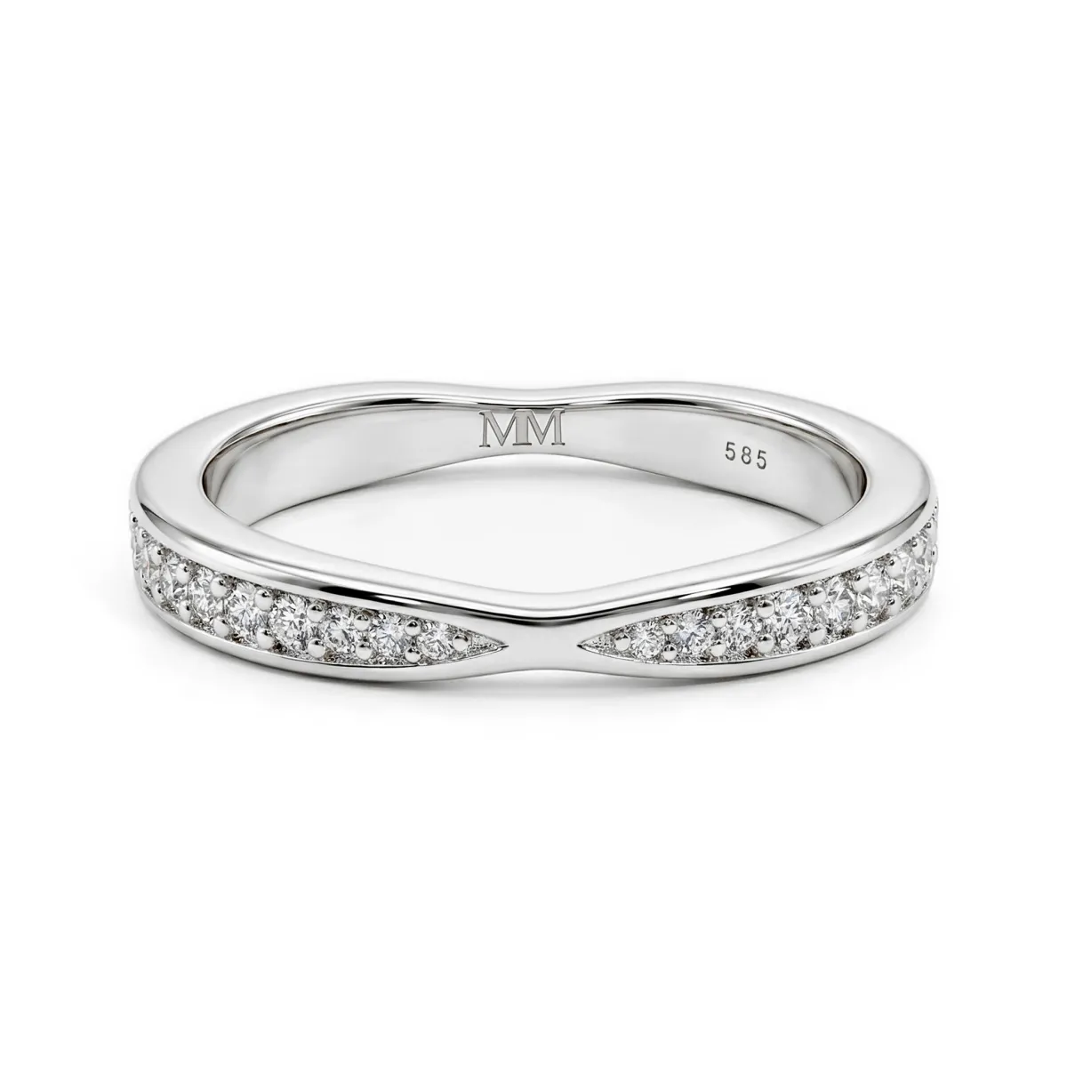 Aria - Gebogene Moissanit-Eternity-Ring Mit Pavé-Fassung