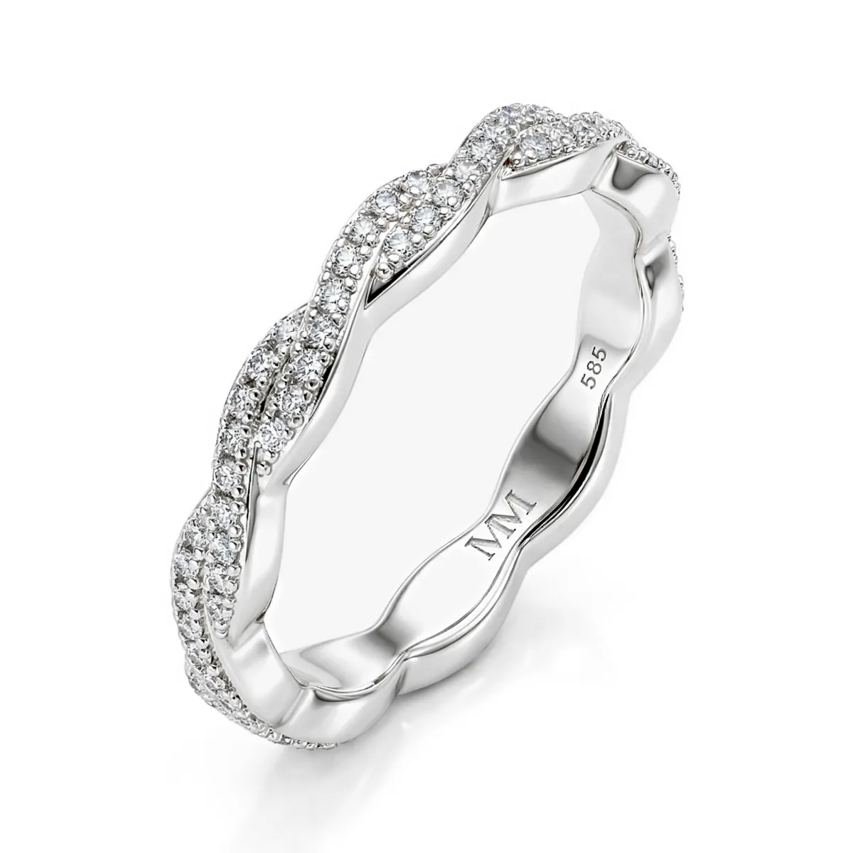 Seraph - Moissanite Eternity Ring Mit Twisted Pavé Design