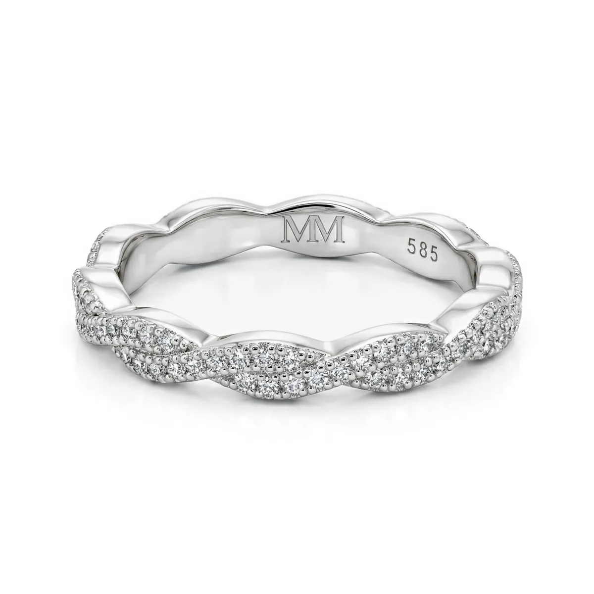 Seraph - Moissanite Eternity Ring Mit Twisted Pavé Design