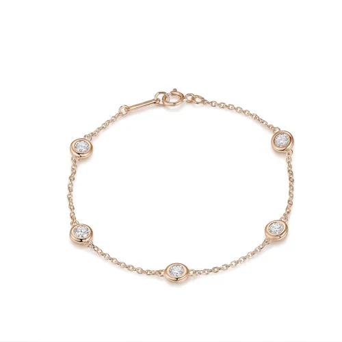 Circlis - Moissanit Armband Mit Eingeriebenen Steinen Und Zarter Gliederkette