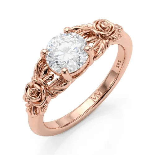 Roselle - Floraler Moissanit-Verlobungsring mit Pavé-Fassung