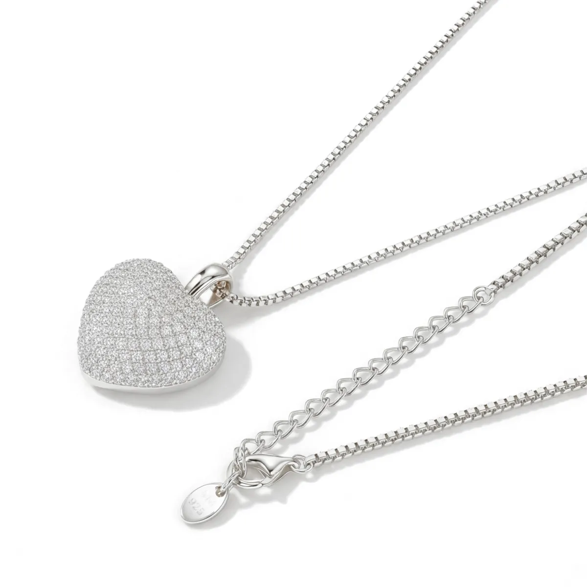 Serenade - Herzförmiger Pavé Moissanit Anhänger