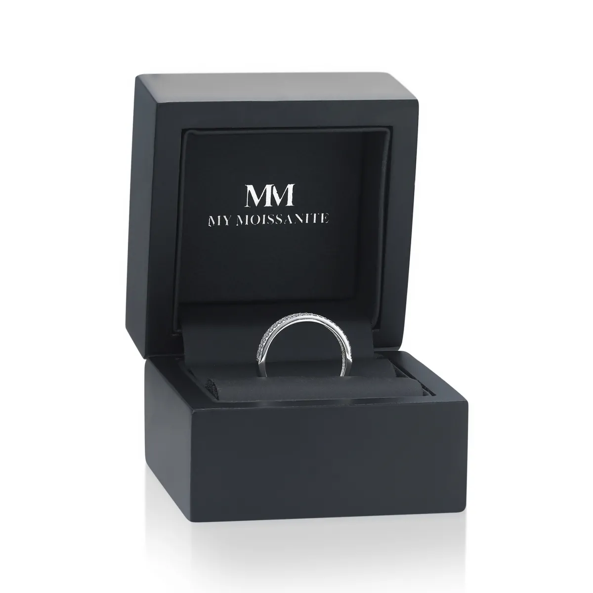 Glissade - Moissanit Ring Mit Pavé-Fassung Und Verjüngtem Band