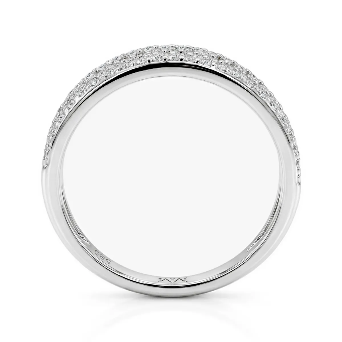 Glissade - Moissanit Ring Mit Pavé-Fassung Und Verjüngtem Band