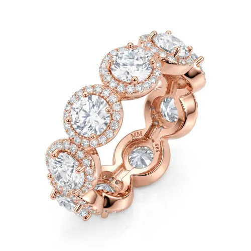 Allegra - Moissanit Eternity Ring Mit Halo Und Akzentsteinen