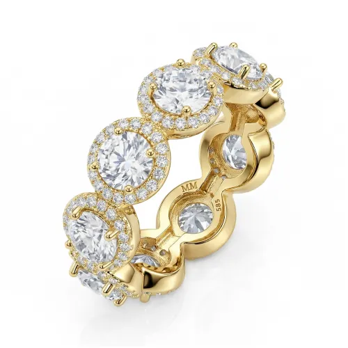 Allegra - Moissanit Eternity Ring Mit Halo Und Akzentsteinen