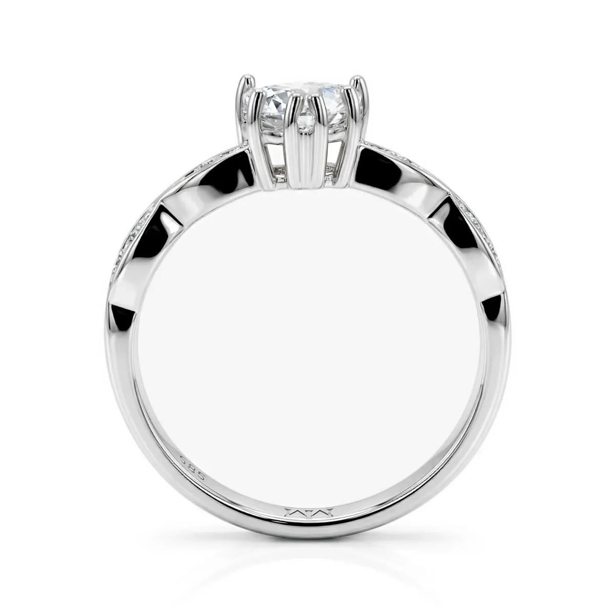 Affection - Herz Schliff Moissanit Verlobungsring mit Gedrehtem Band