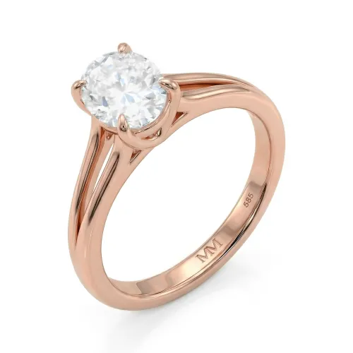 Grace – Ovalschliff-Moissanit Split-Shank Ring