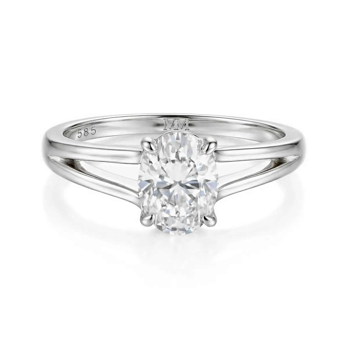 Grace – Ovalschliff-Moissanit Split-Shank Ring