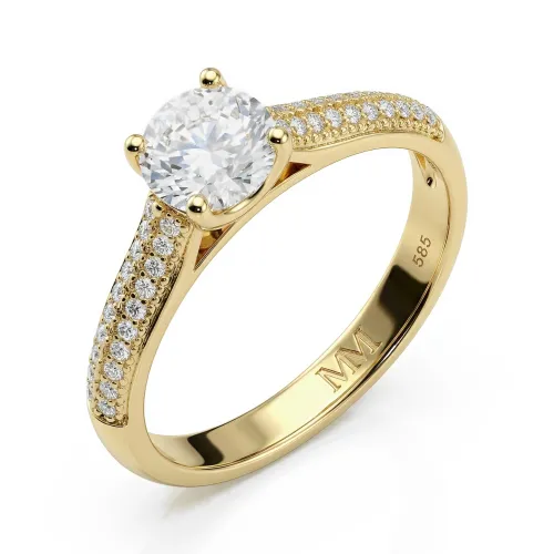 Venette - Moissanit Verlobungsring Mit Pavé-Seitensteinen