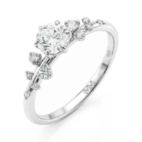 Aurora - Moissanit Ring mit minimalistischen Seitensteinen