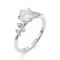 Aurora - Moissanit Ring mit minimalistischen Seitensteinen