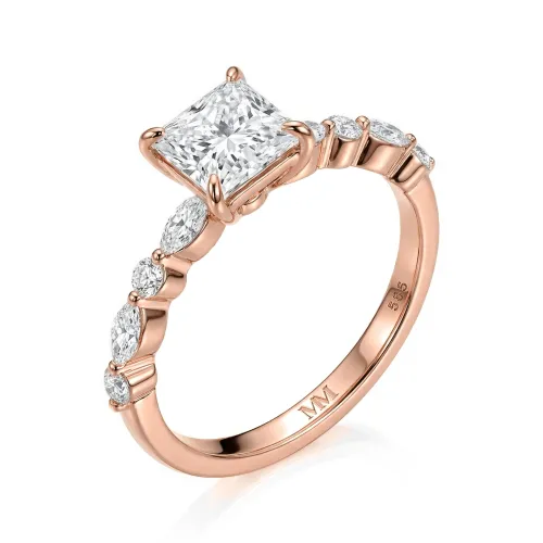 Ava - Princess-Schliff Moissanit Ring