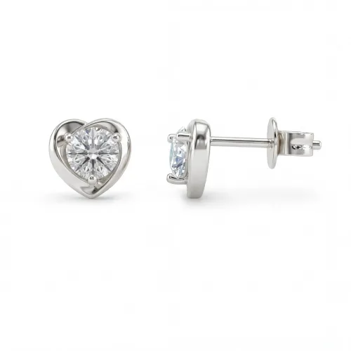 Luster – Moissanit Herzschliff Ohrstecker