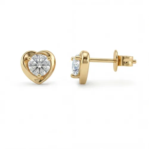 Luster – Moissanit Herzschliff Ohrstecker