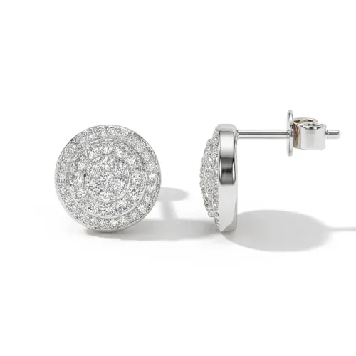 Round Clusters - Moissanit Ohrstecker in Pavé-Fassung