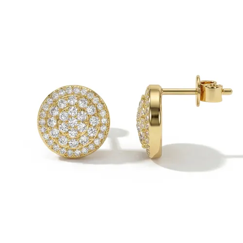 Round Clusters - Moissanit Ohrstecker in Pavé-Fassung