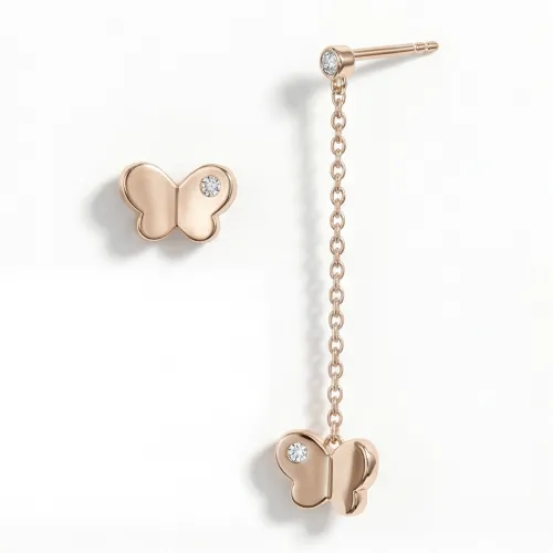 Butterfly Drops - Moissanit Tropfen-Ohrringe