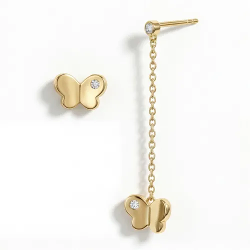 Butterfly Drops - Moissanit Tropfen-Ohrringe