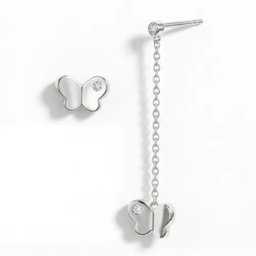 Butterfly Drops - Moissanit Tropfen-Ohrringe