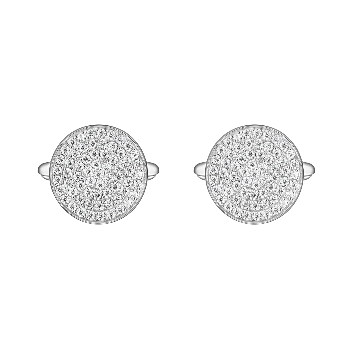 Luxon - Moissanit Manschettenknöpfe im Pavé-Setting