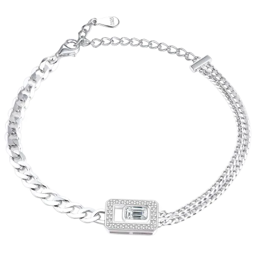 Verdura - Bransoletka z Moissanitem o Szmaragdowym Szlifie z Halo